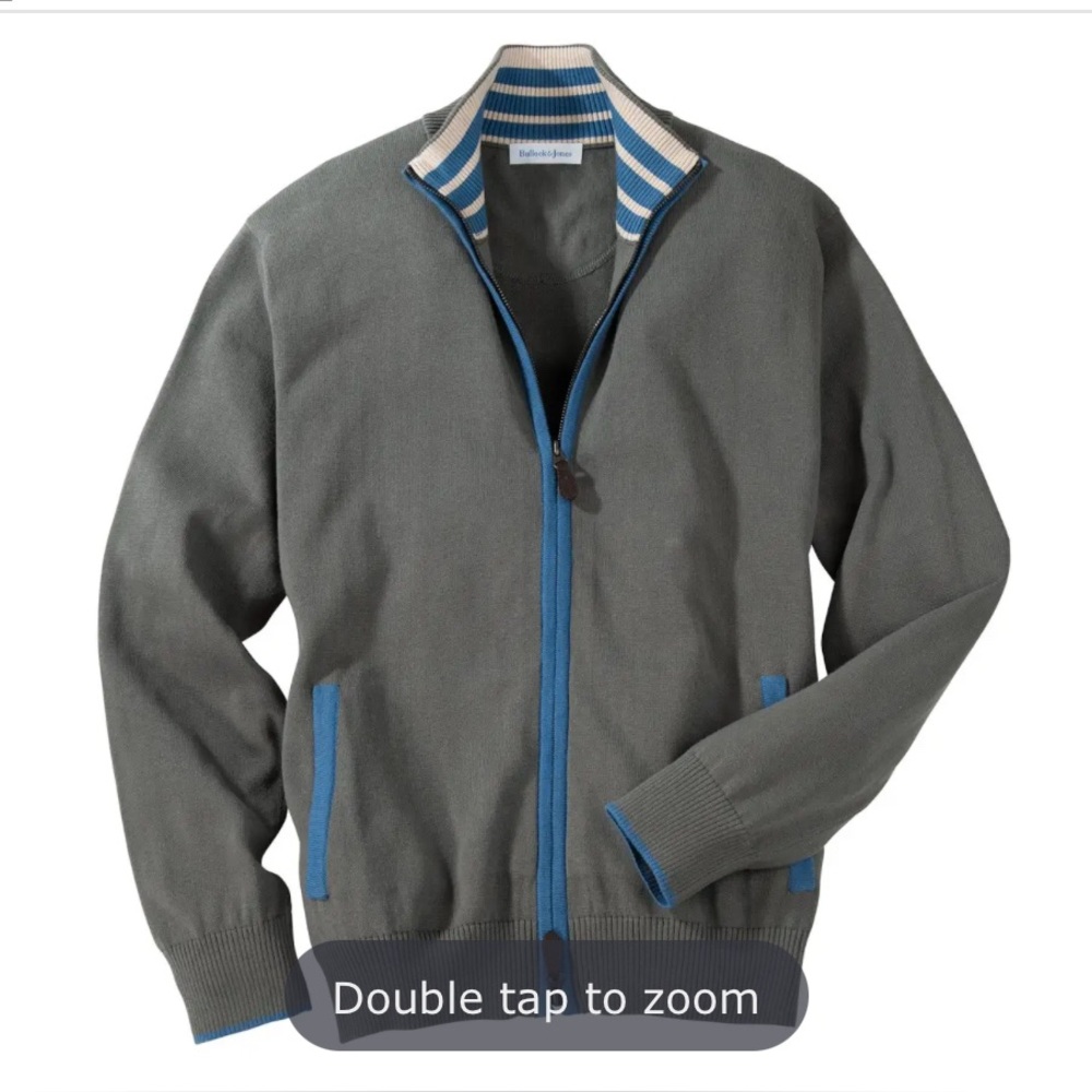 Bullock & Jones Gray and Blue Jacket Sweater